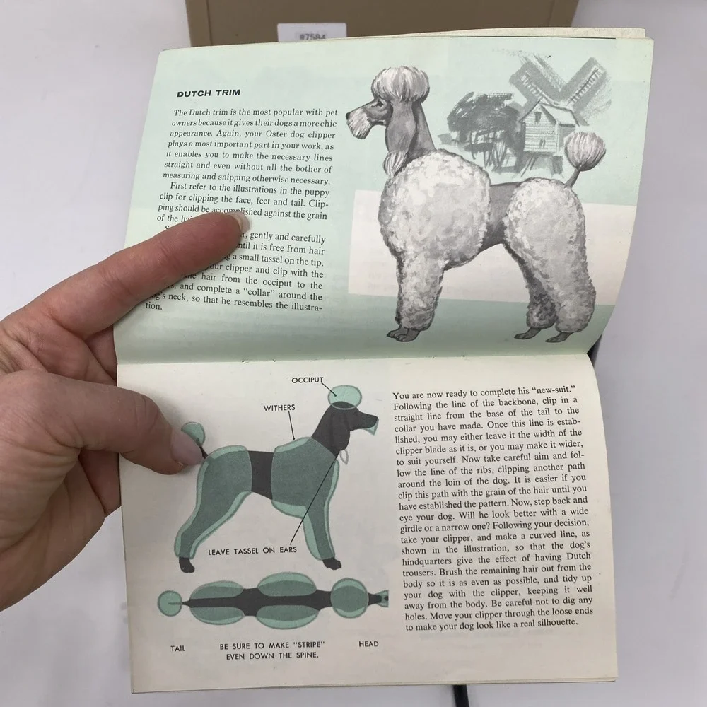 Vtg Oster Electric Dog Clipper‎ Model 196-10B Small Animal Grooming Poodle USA